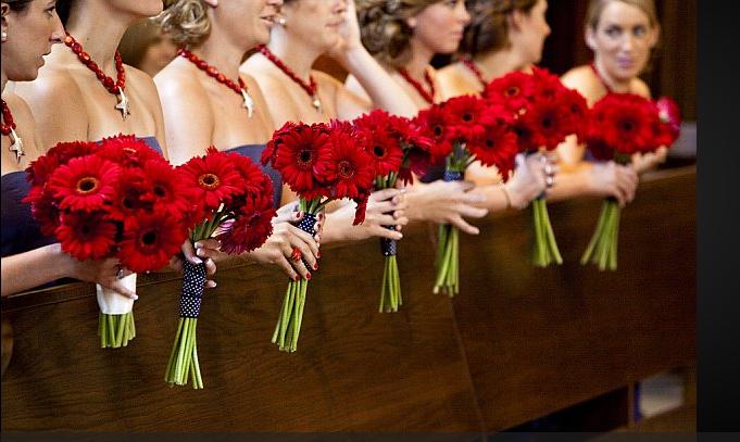 navy and red wedding theme